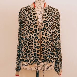 H&M • Leopard Print Thin Bomber Jacket